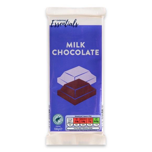 Everyday Essentials Milk Chocolate Bar 100g